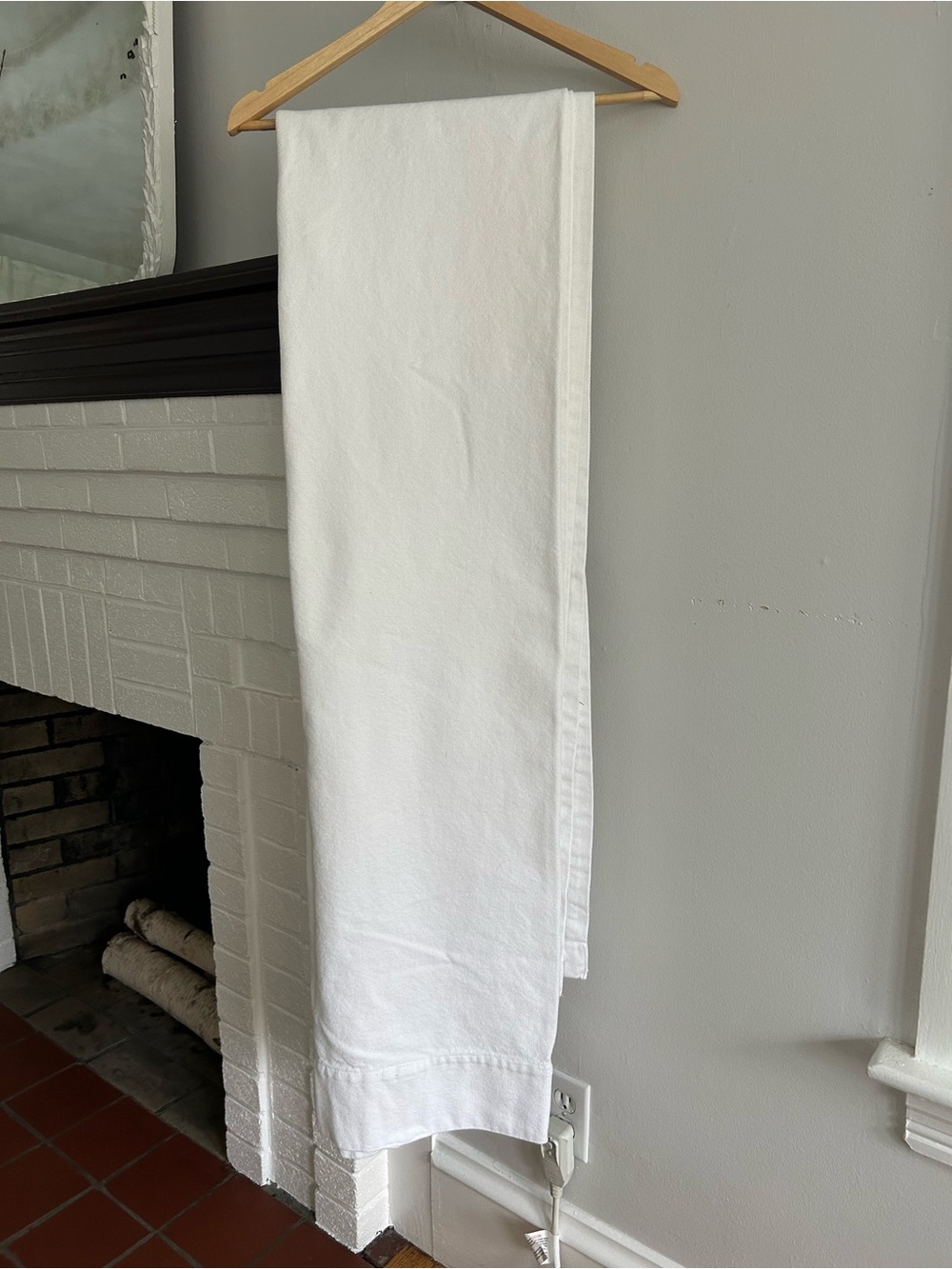 West Elm White Curtain Panel, One, Simple Cotton Look 48x96